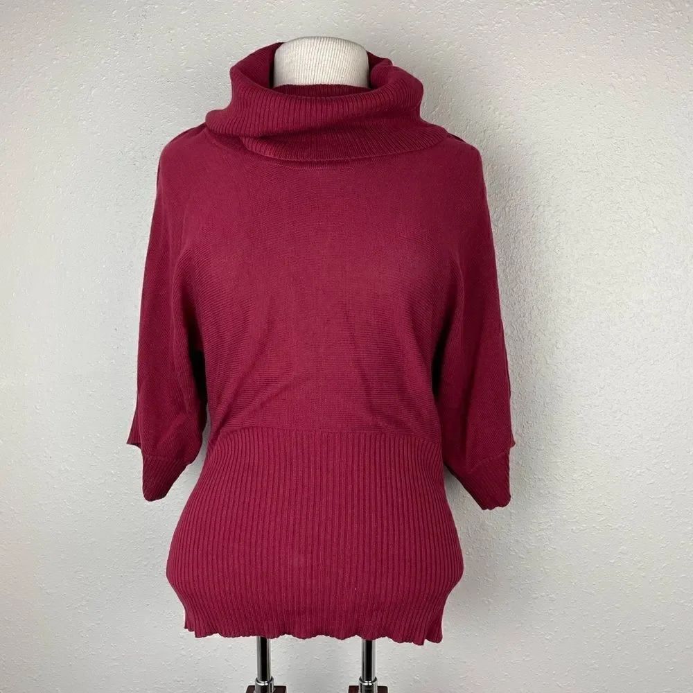 Pre-Owned JW Styles Womens Cowl Neck Maroon Sweater Size M